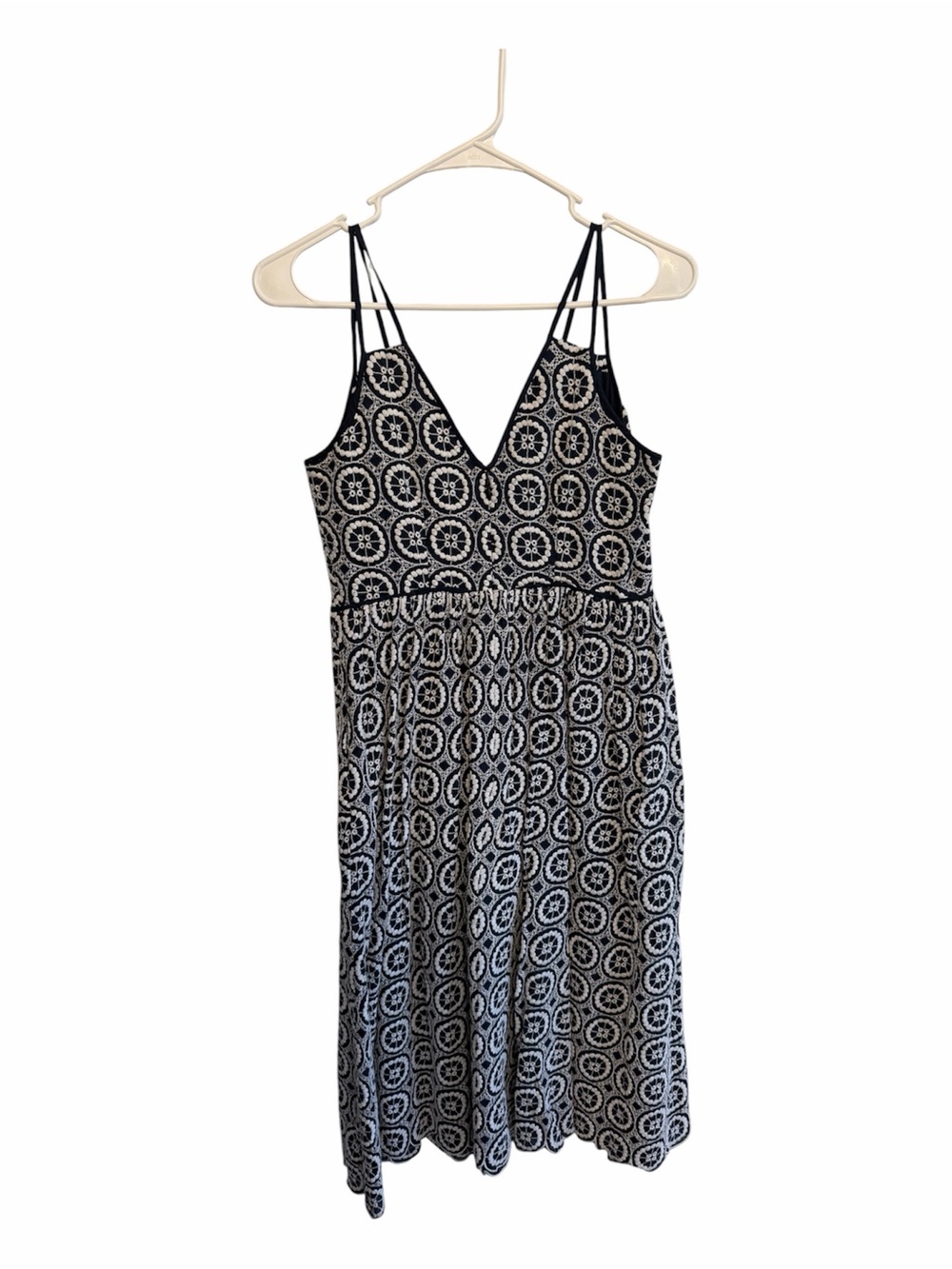 Patterned V-Neck Midi Dress